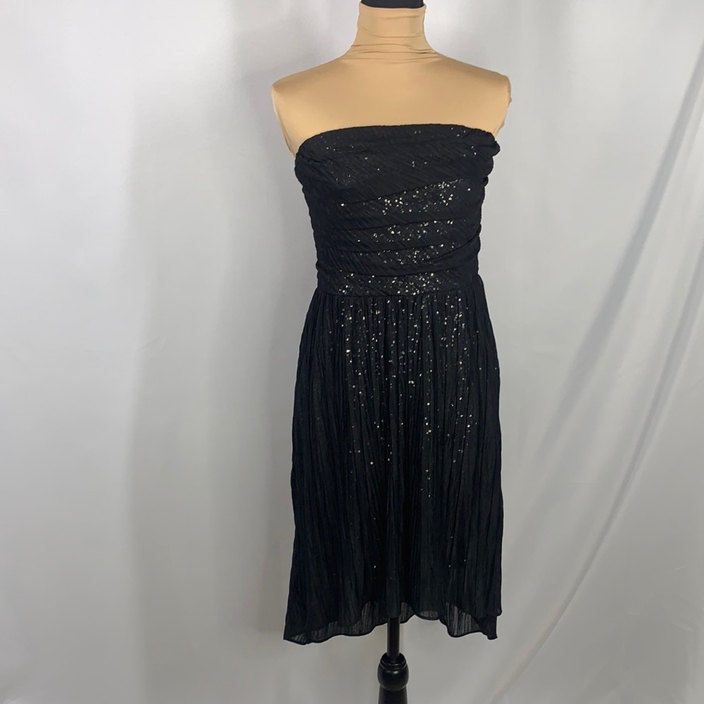 Express Black Sequin Chiffon Dress.